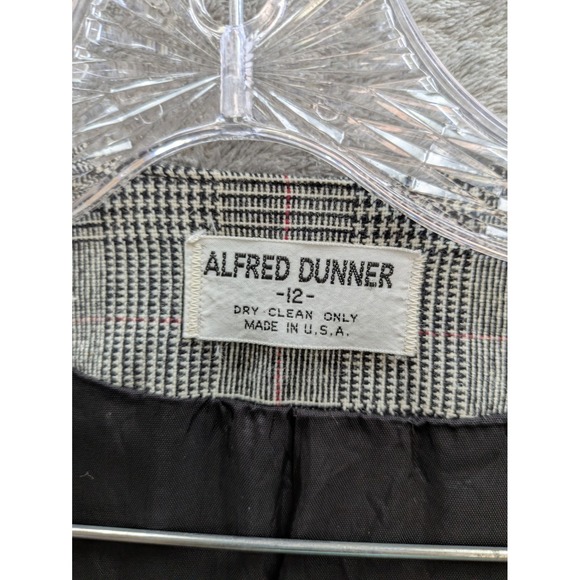 Vintage Wool Blazer Womens 12 Houndstooth Plaid Preppy Office Siren Made In USA‎ - Picture 2 of 8